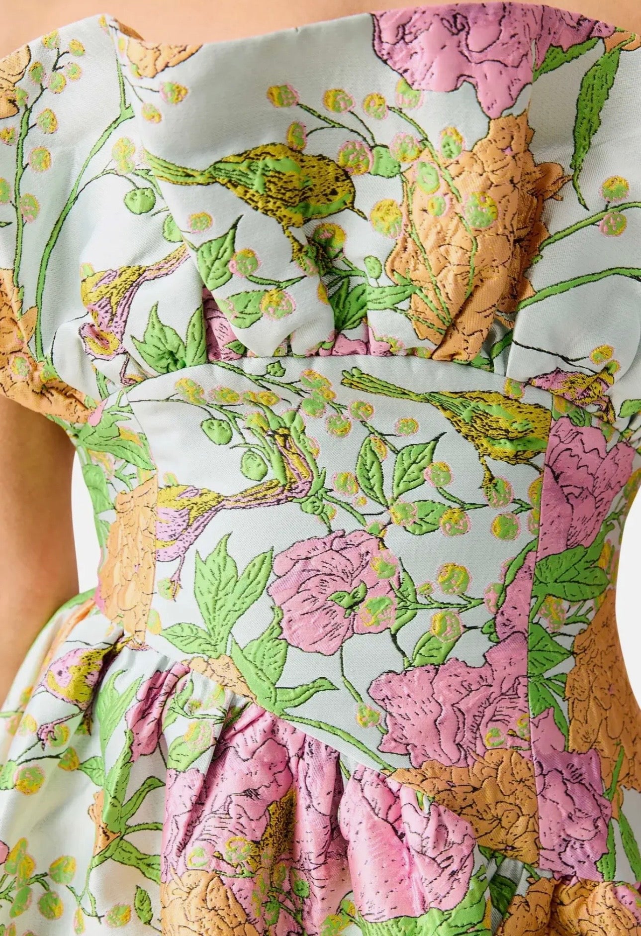 Jacquard Floral Maxi Dress￼