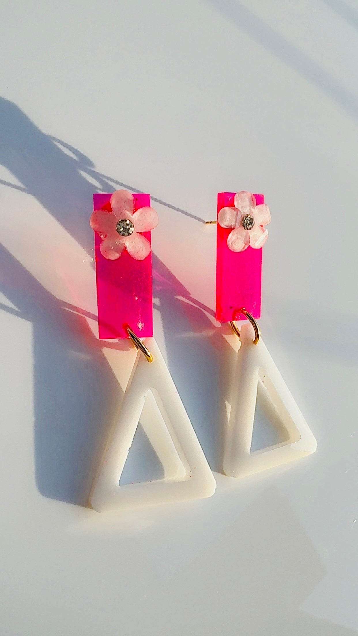 White Lotus Flower Earrings