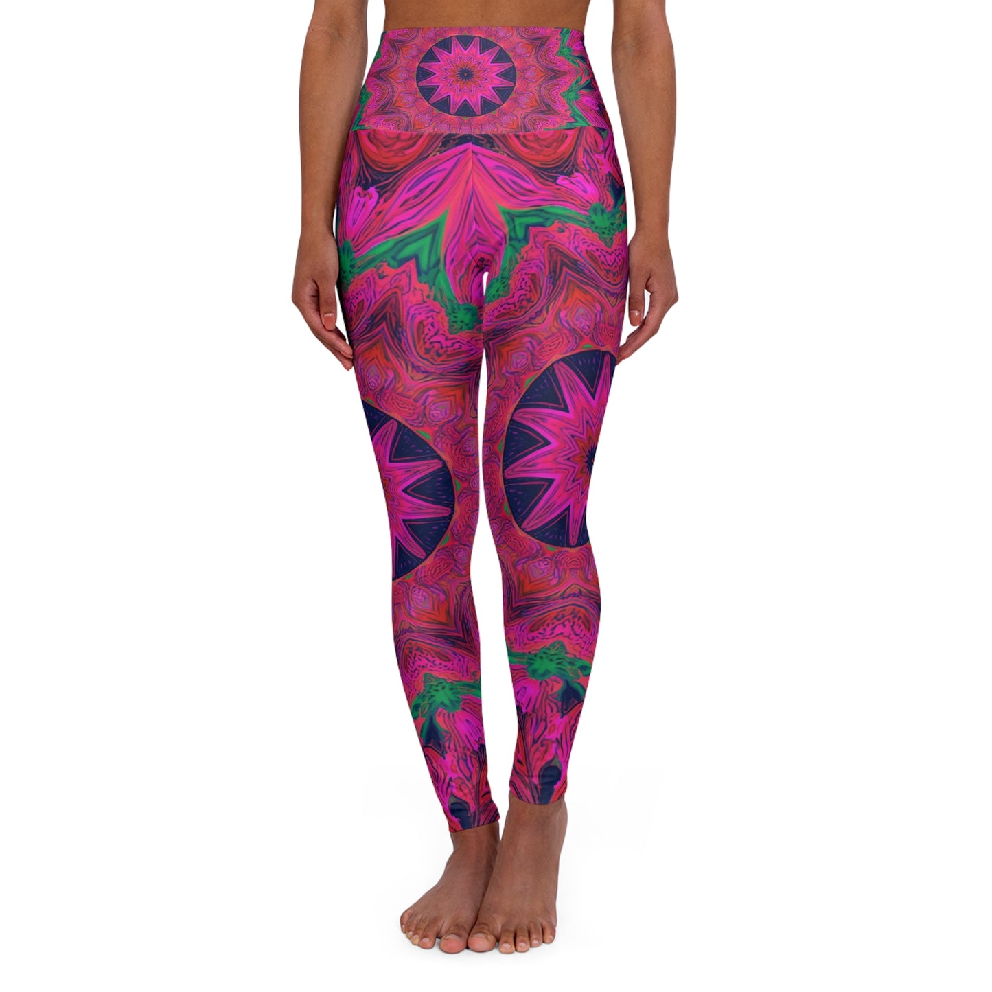 Psychedelic Pink Mandala High-Waist Yoga Leggings