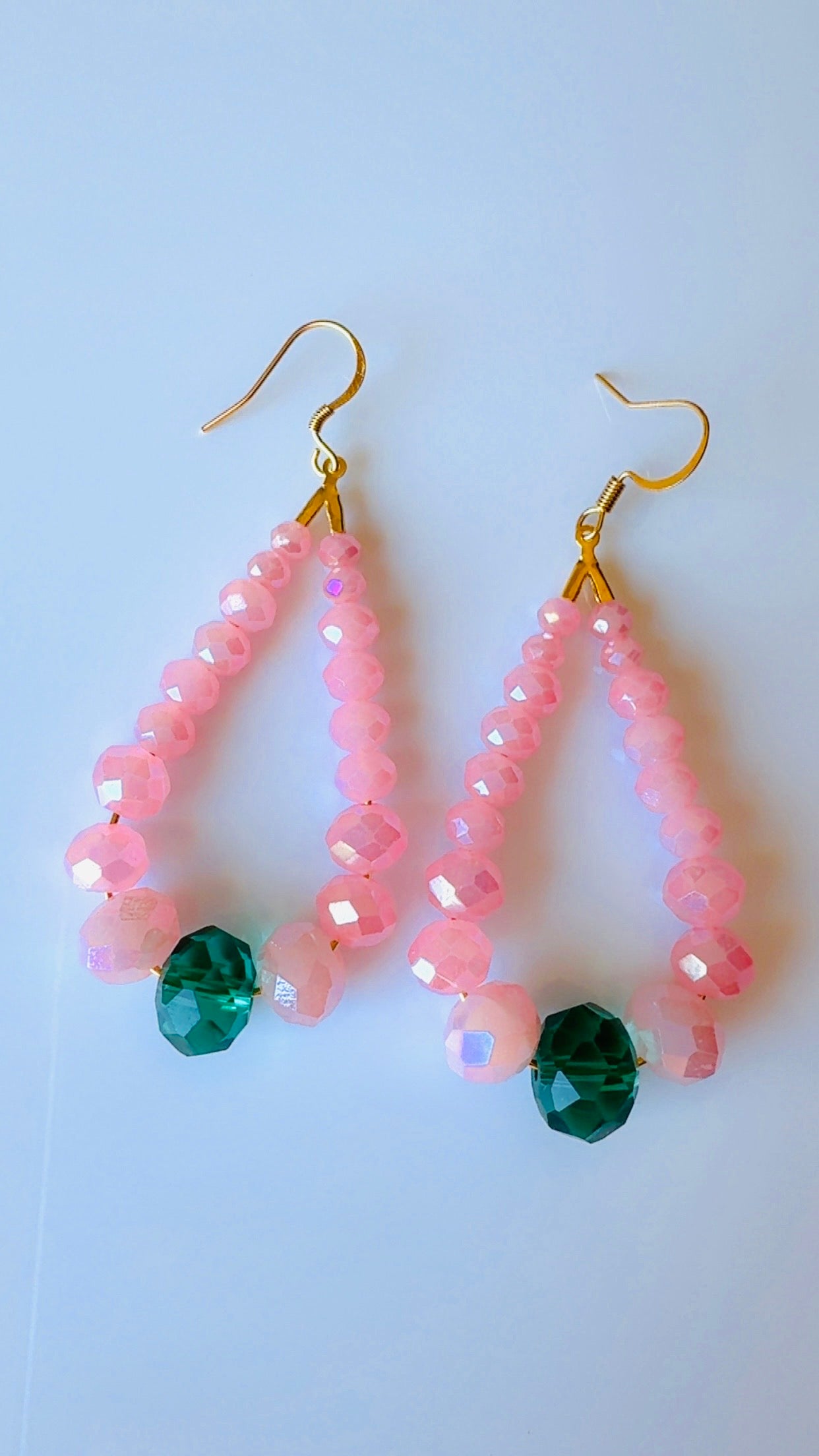 Pink and Green Crystal Loops