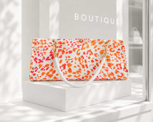 Sherbet Leopard Large Clutch