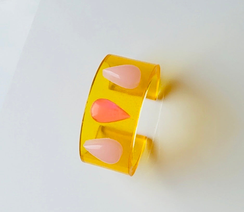 Pink Teardrop Trio Golden