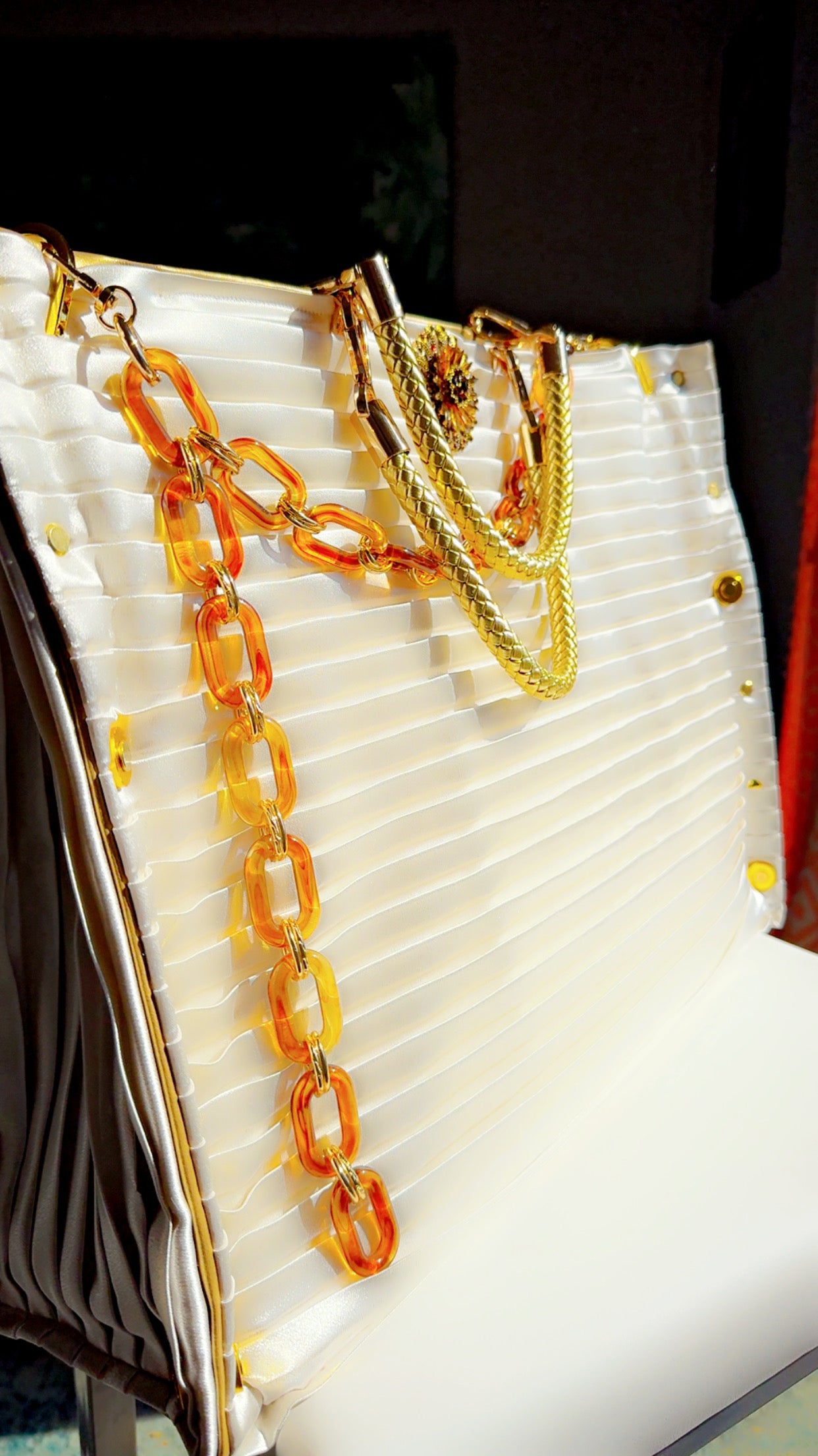 Luxury Satin Pleated Tote