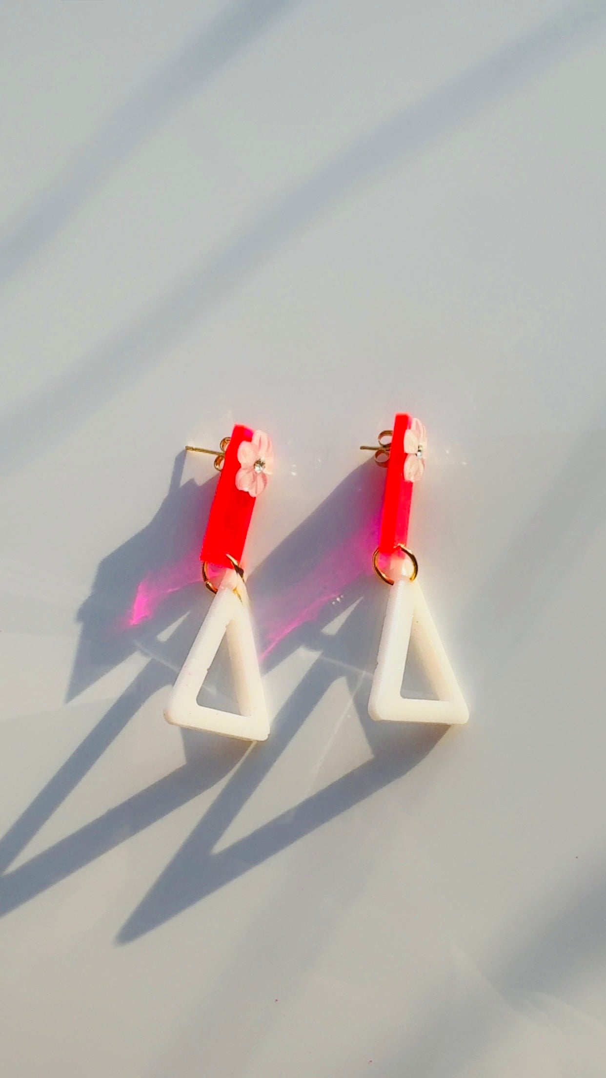 White Lotus Flower Earrings