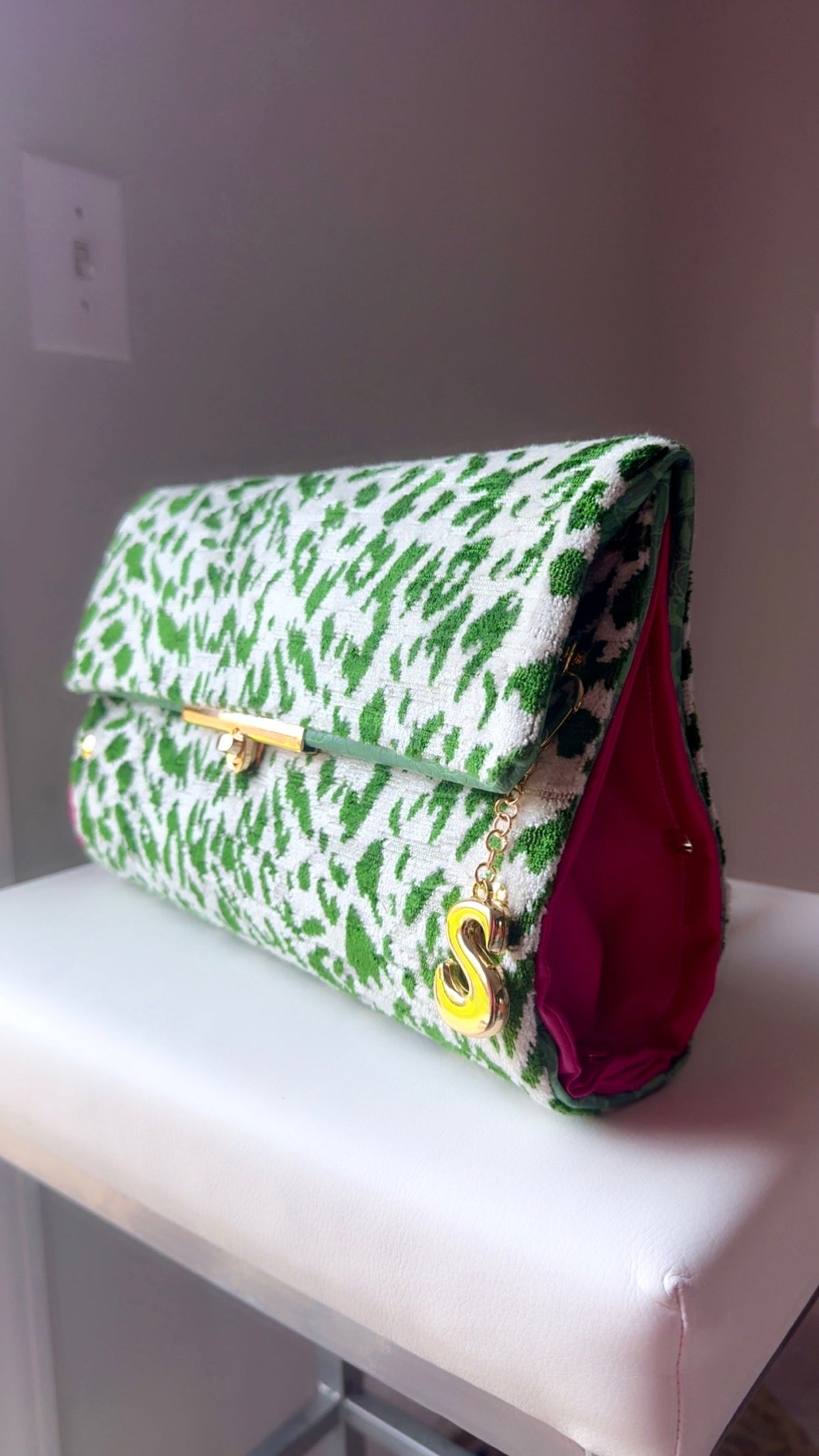 Wicked Green and Pink Clutch