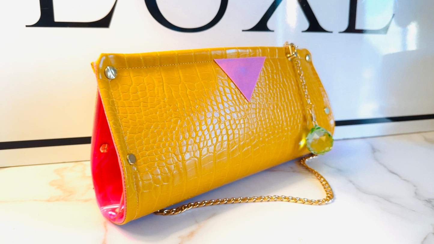 Yellow Brick Rd and Pink Vinyl Clutch