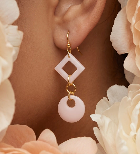 Blush Geo Dangle Earrings