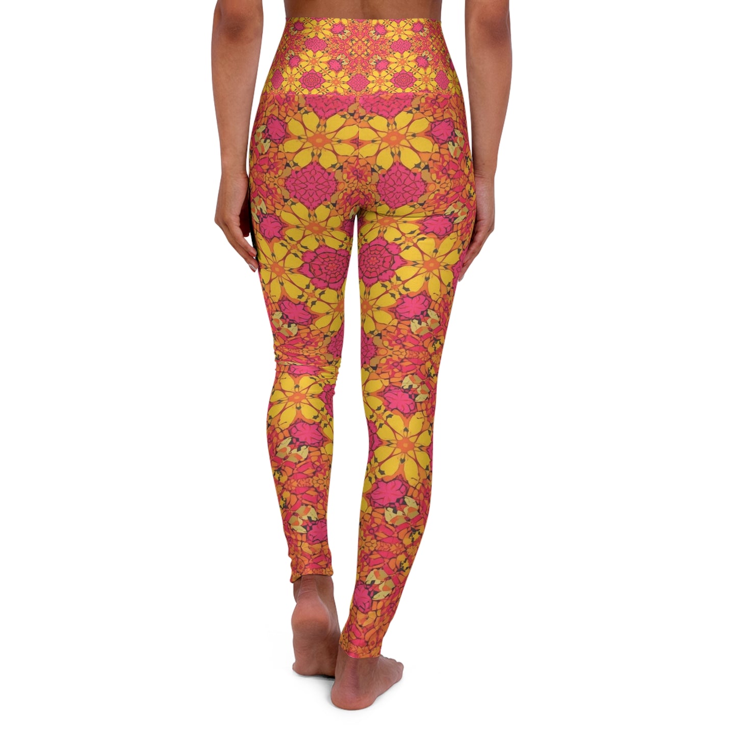 Floral Kaleidoscope High-Waist Yoga Leggings