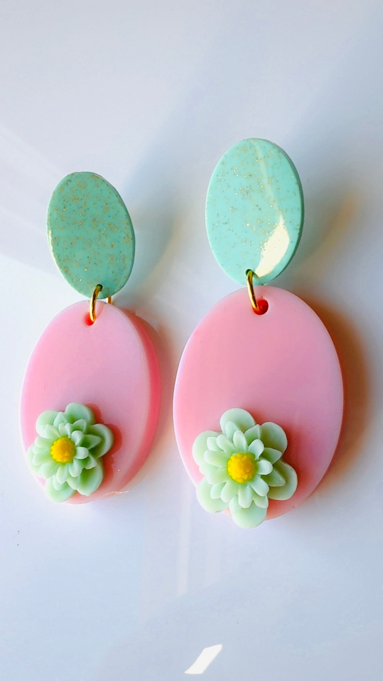 Pastel Floral Basket Earrings