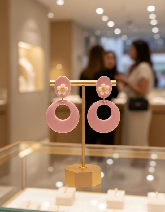 Retro Pink Floral Ear Candy