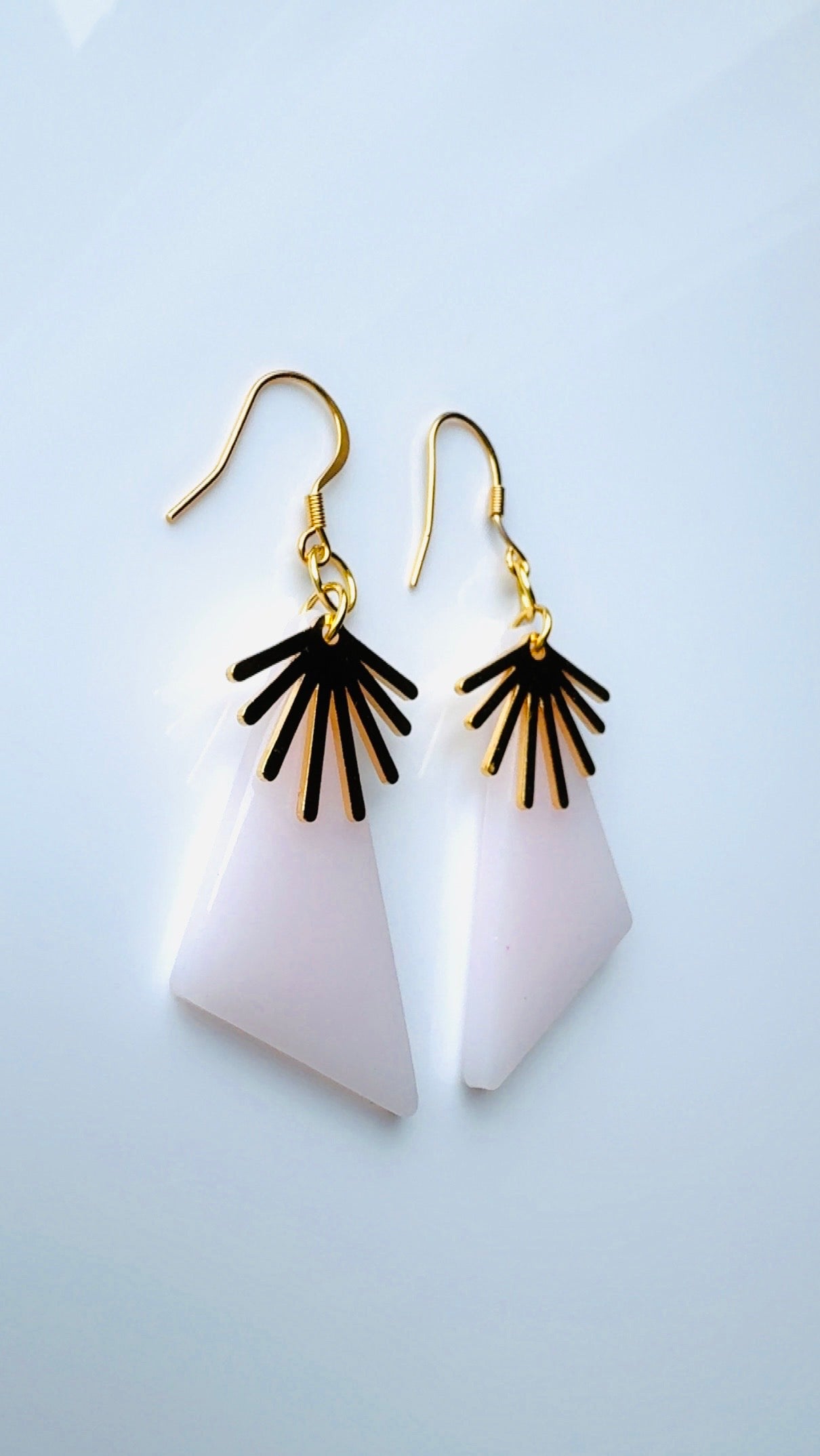 Blush Pink Sunburst Earrings