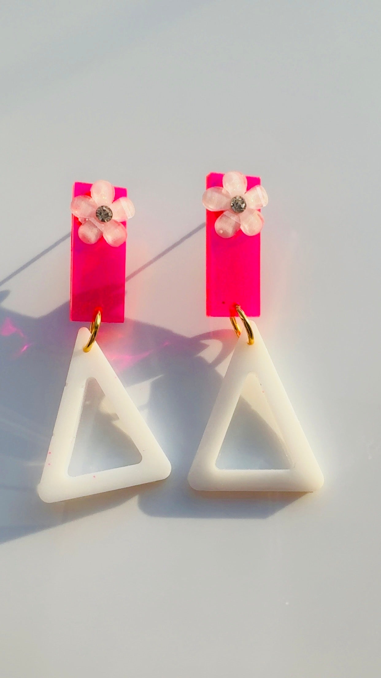 White Lotus Flower Earrings