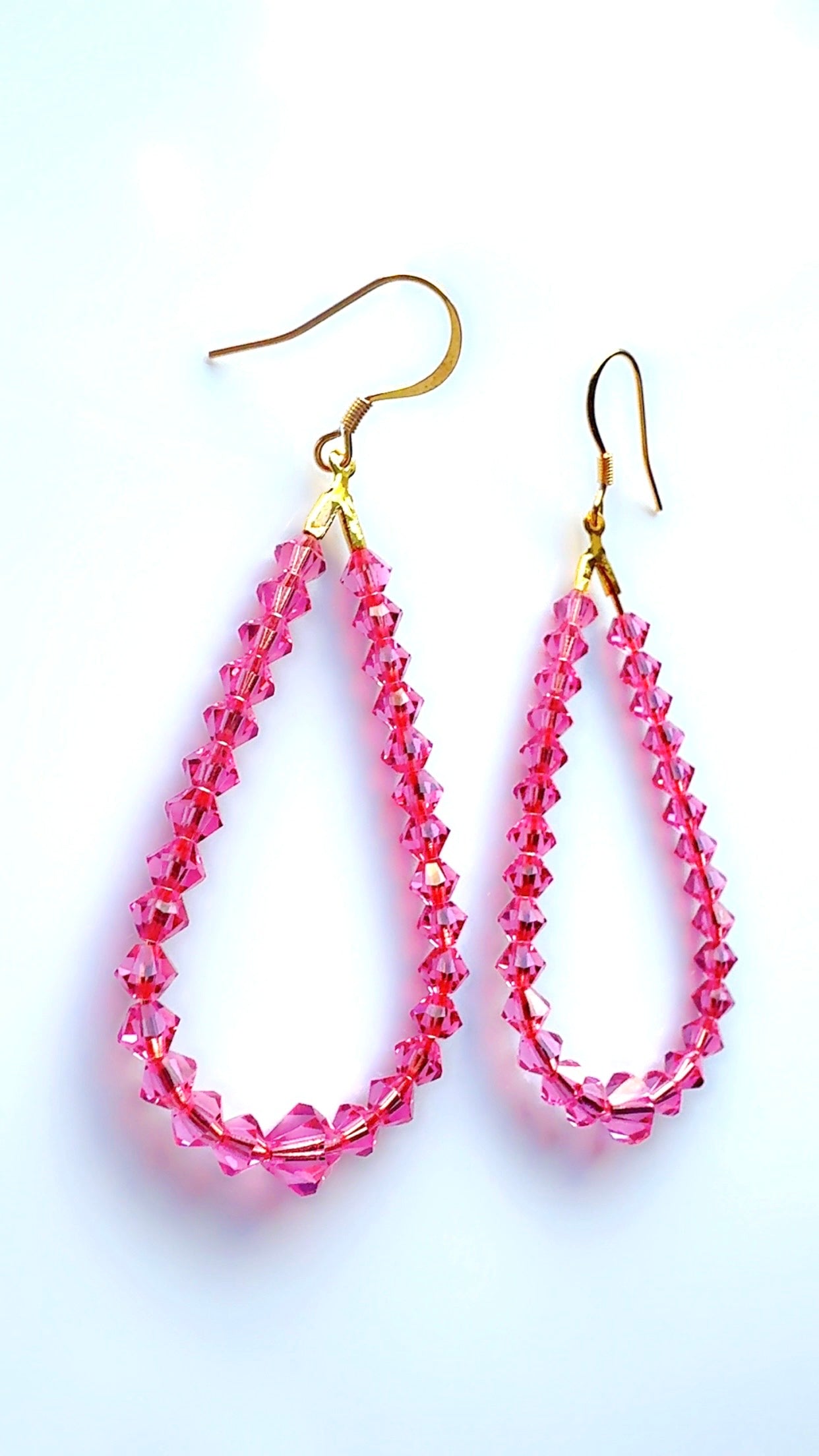 Pink Crystal Drop Ear Candy