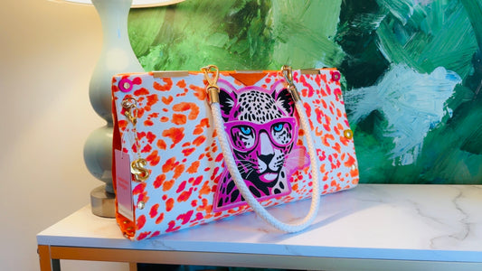 Sherbet Leopard Clutch