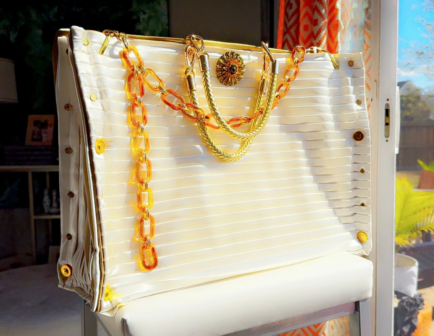 Luxury Satin Pleated Tote