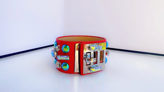 All American Red Leather Cuff