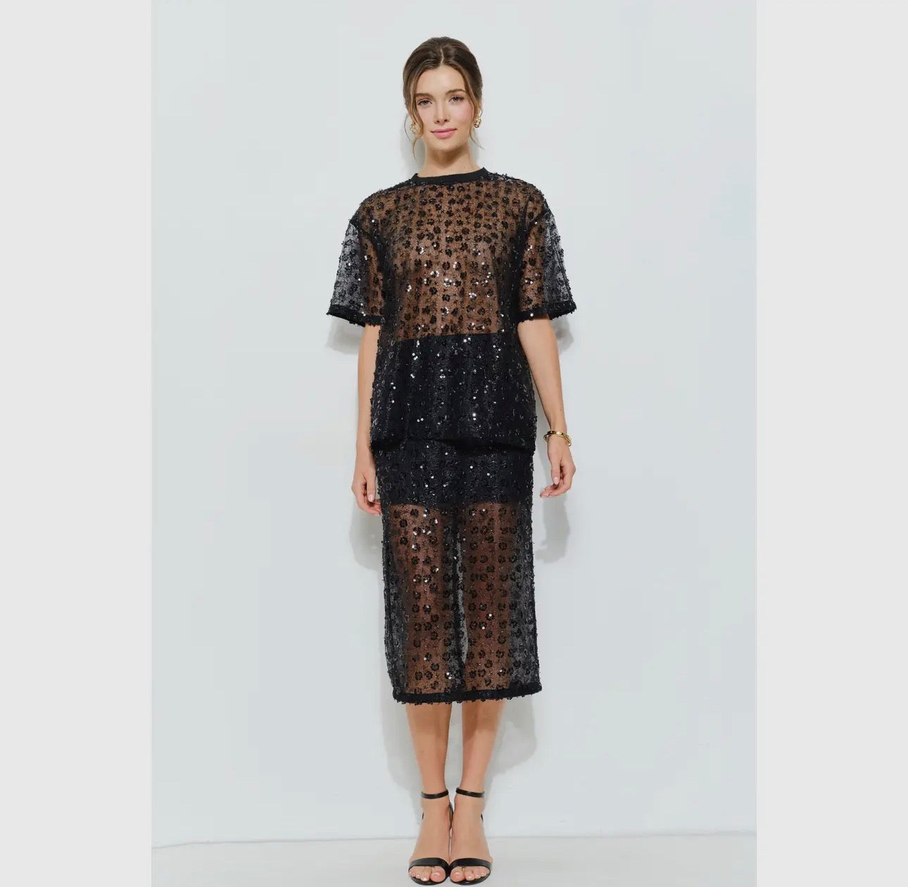 Black Sequin C-Thru Set