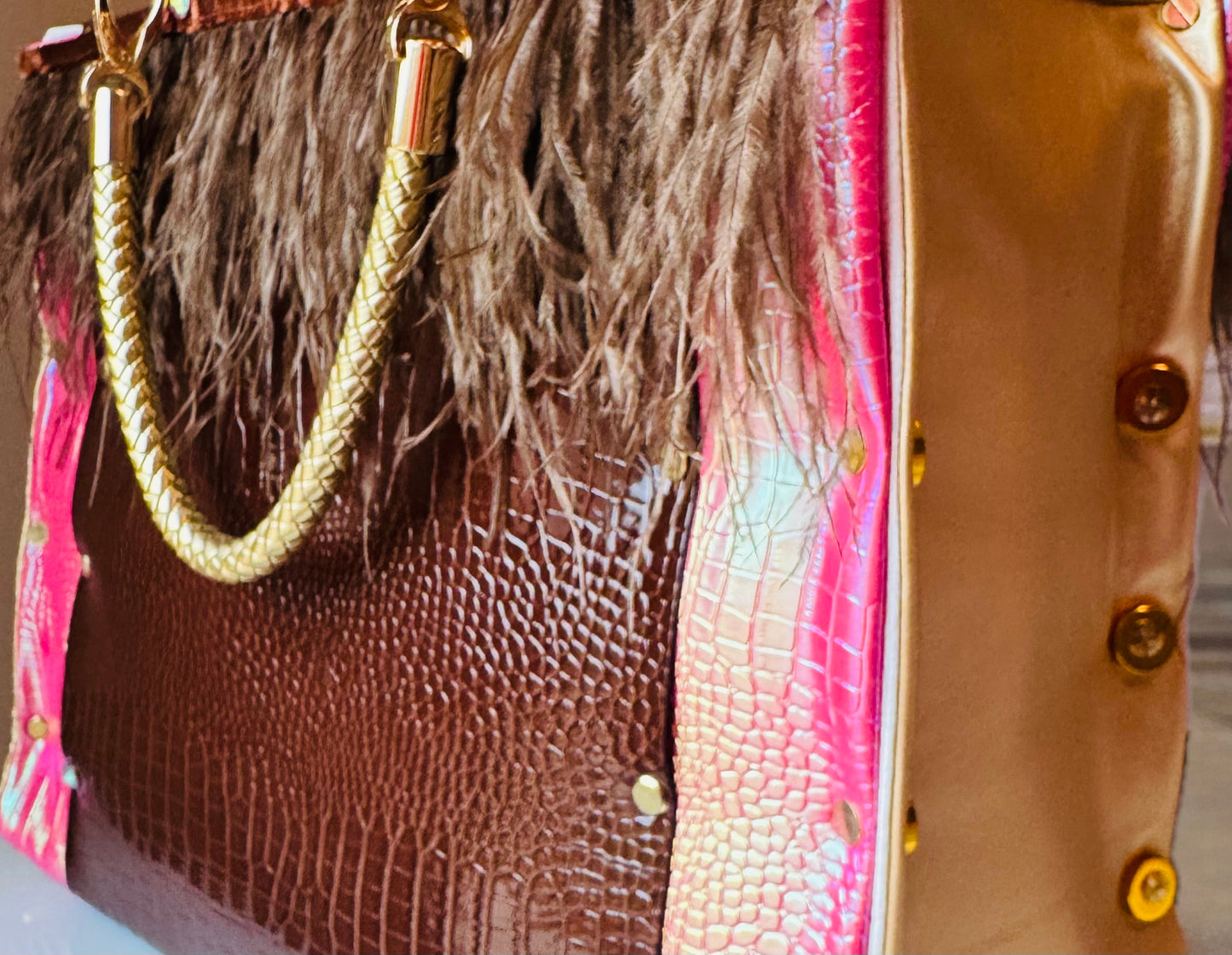 Chocolate Ostrich Tote