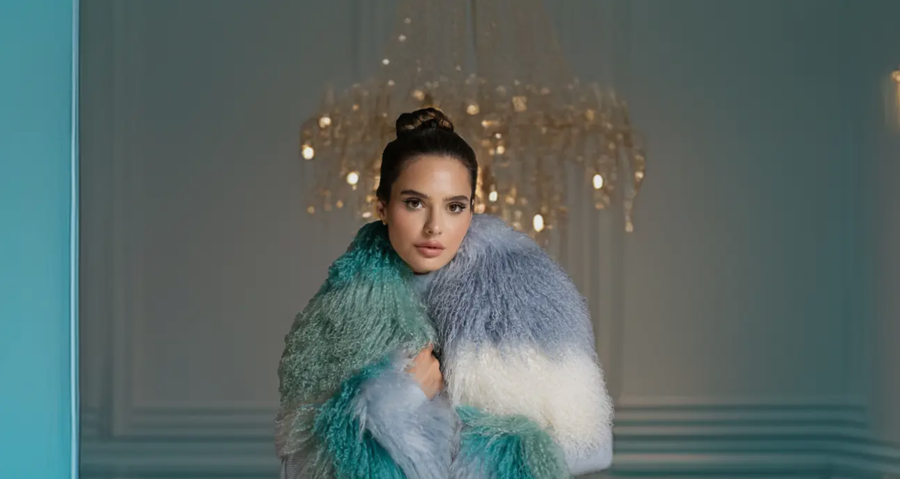 Italian Ombré Mongolian Wool Scarf Shawl