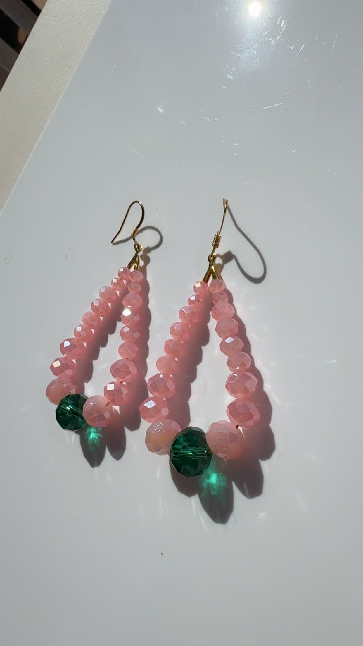 Pink and Green Crystal Loops