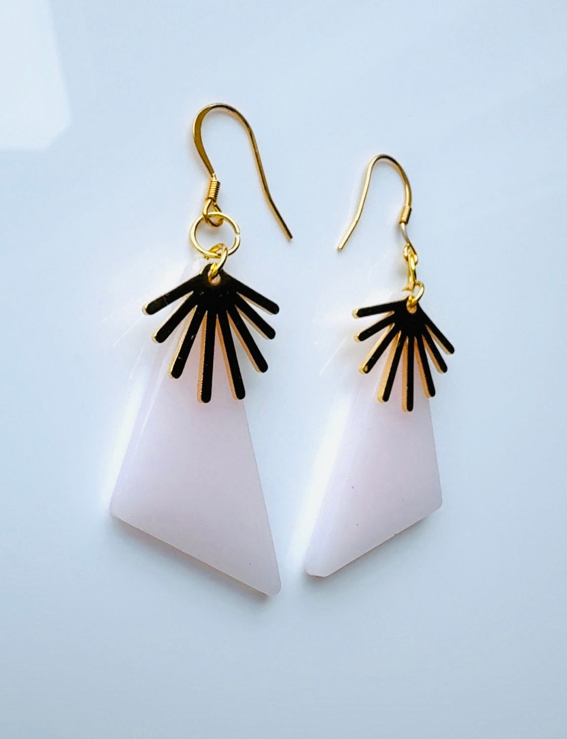 Blush Pink Sunburst Earrings
