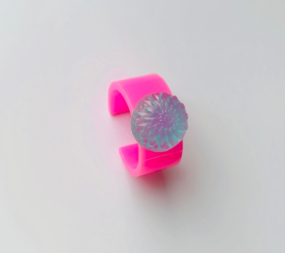 Blue Dahlia Hot Pink Cuff