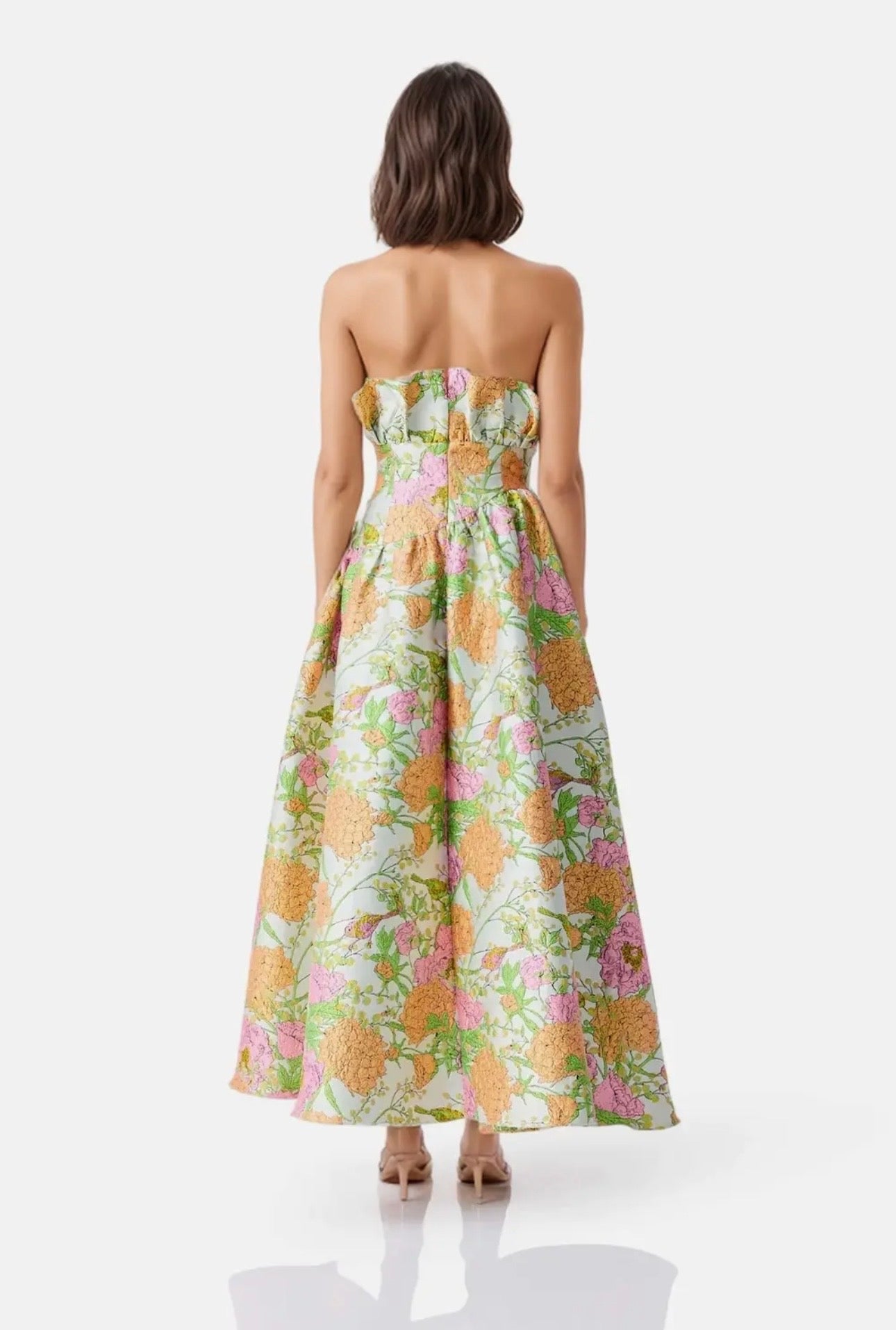 Jacquard Floral Maxi Dress￼