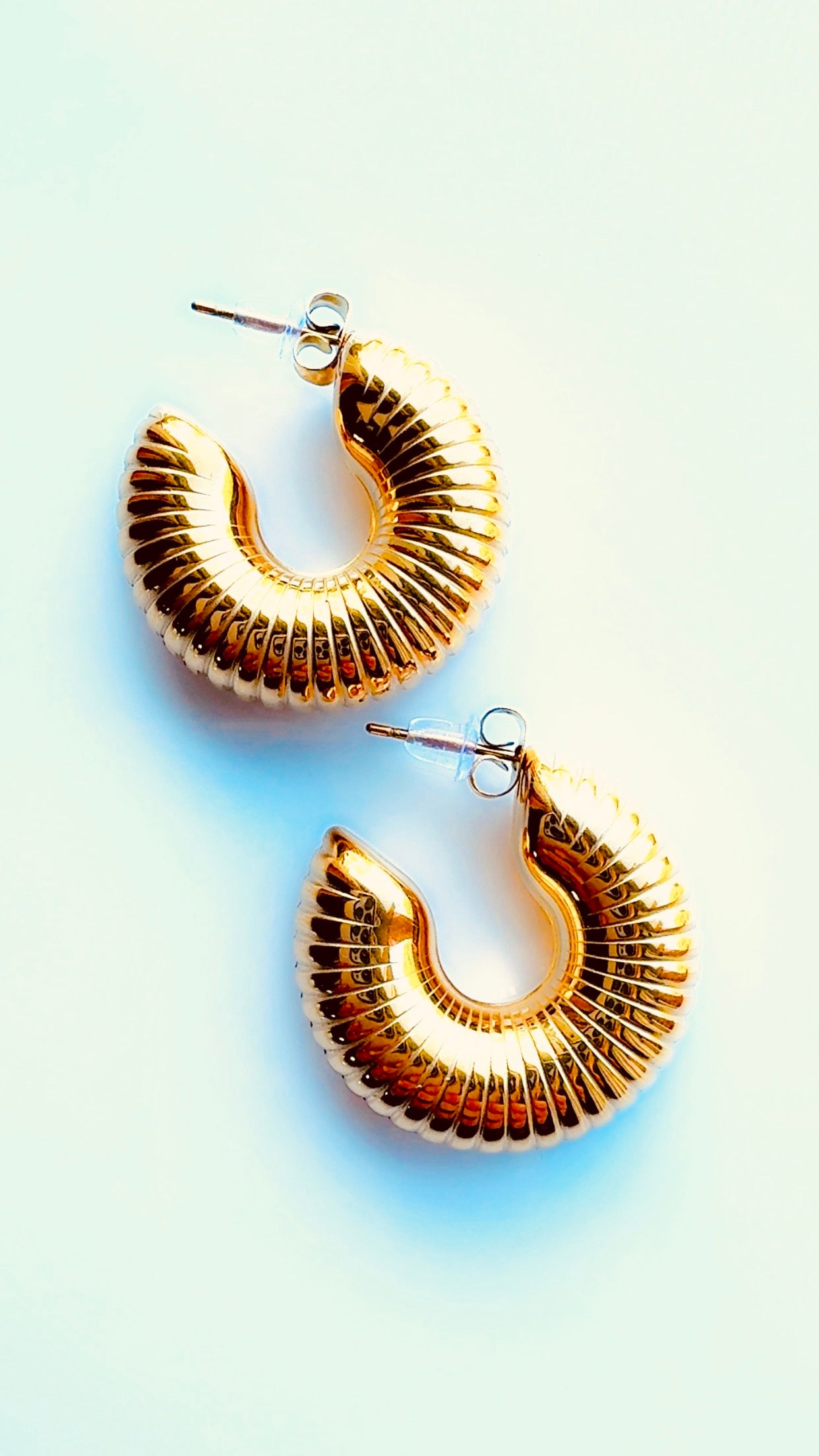 Pleated Full Body Hoop Earrings