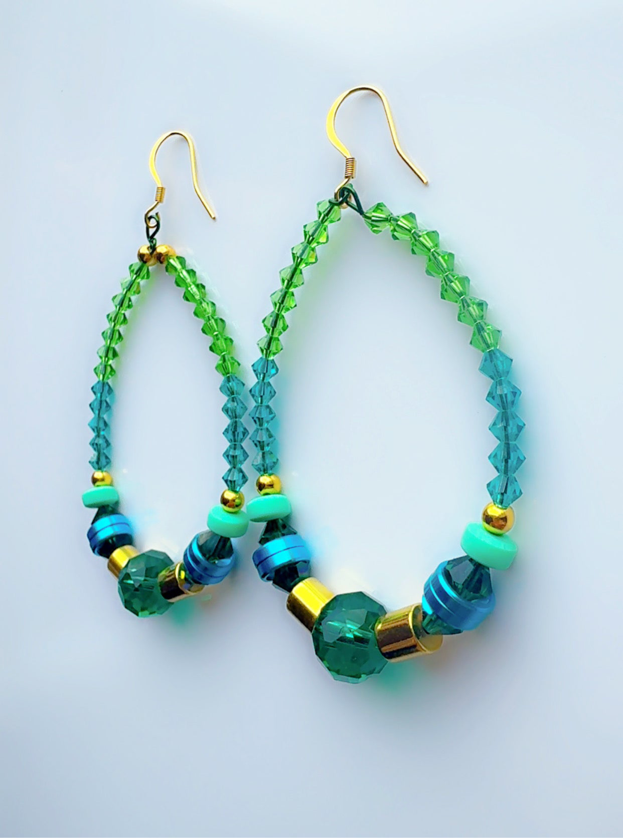 Donatella Green Blue Crystal Earrings Candy *Brand Favorite