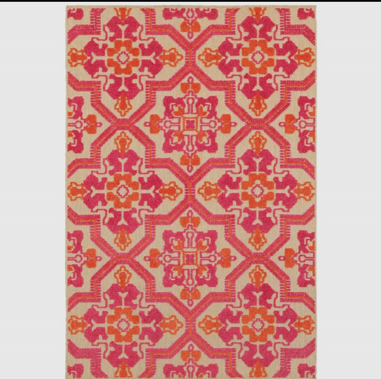 Handmade Pink Medallion Rug