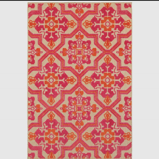 Handmade Pink Medallion Rug