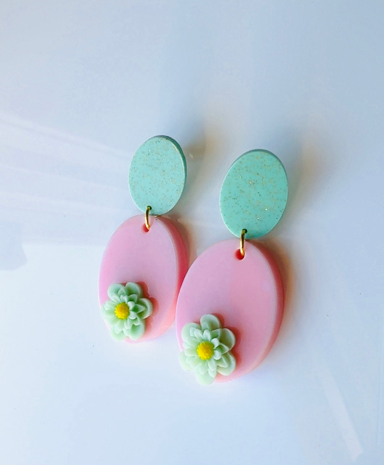 Pastel Floral Basket Earrings