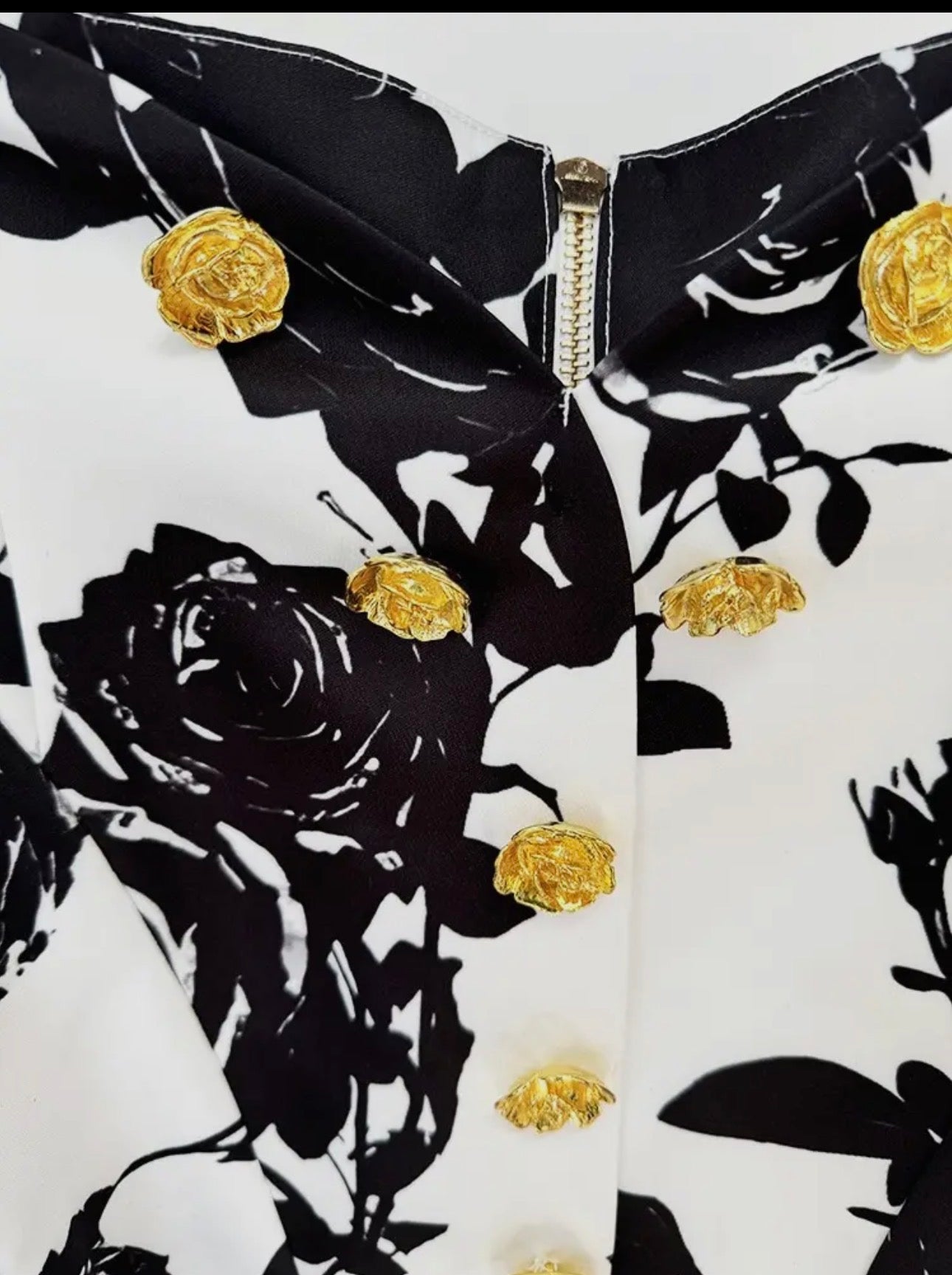 Black and White Rose Skirt