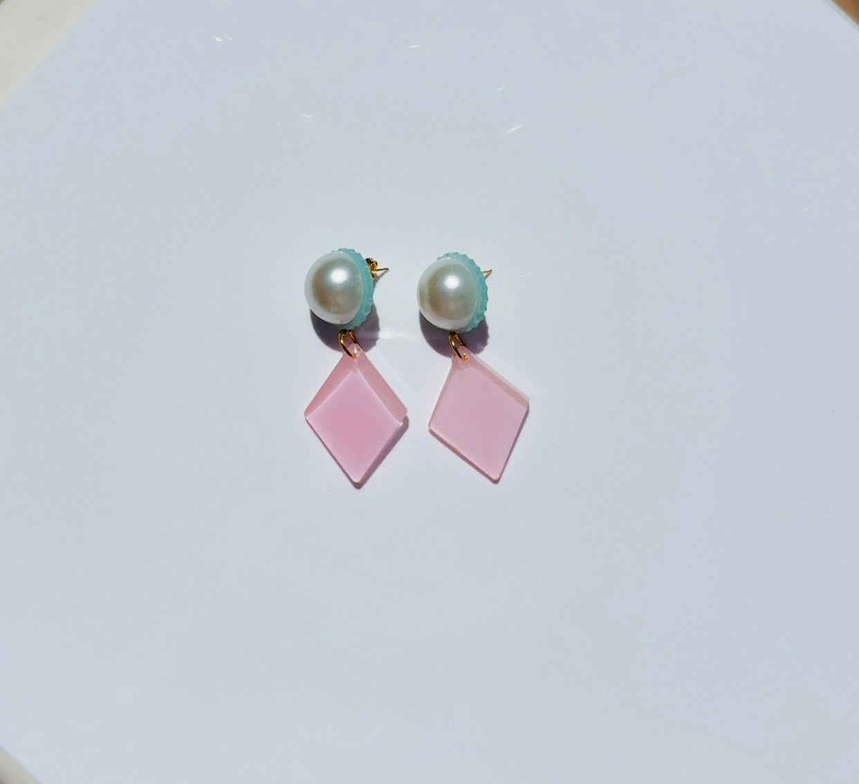 Big Pearl Blush Diamond Dangle