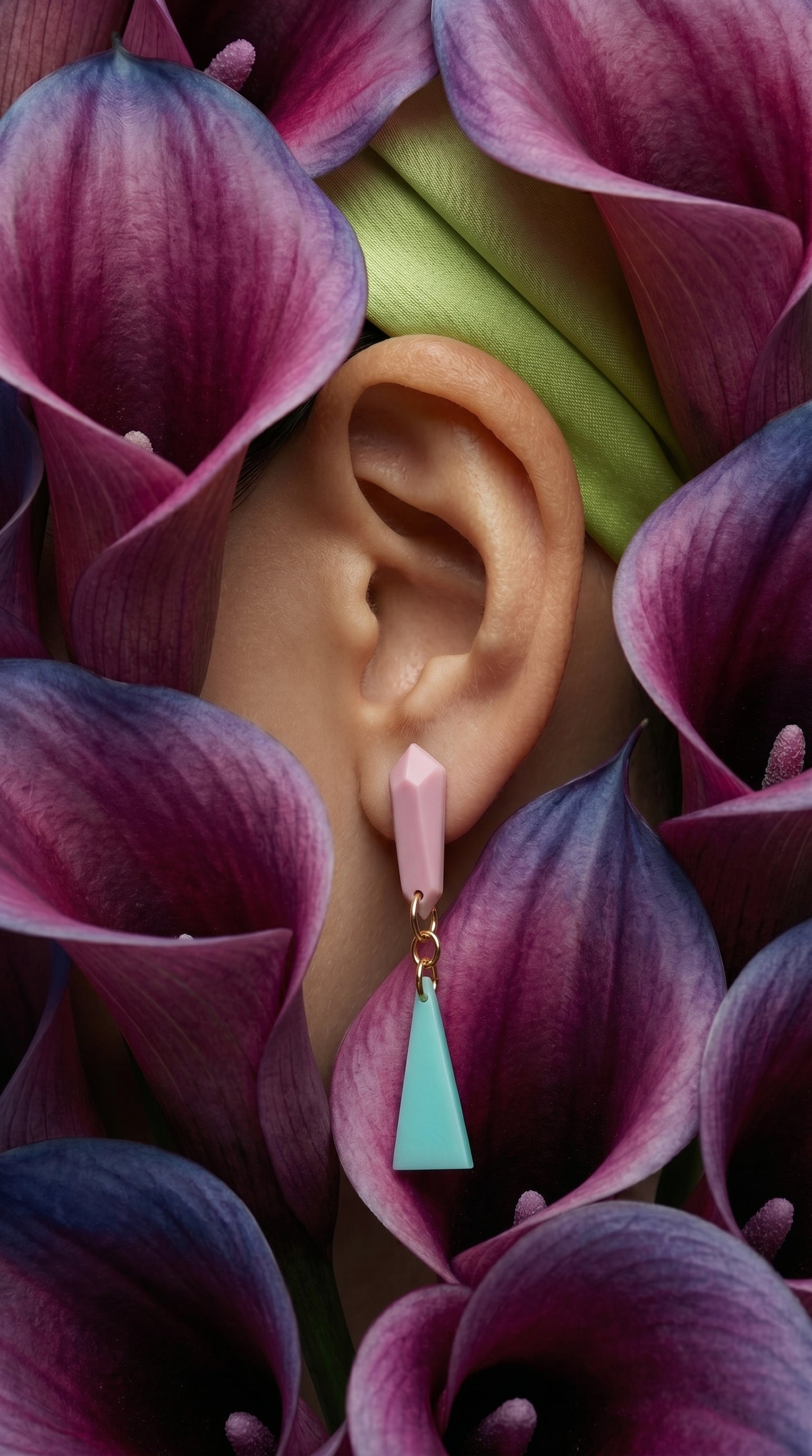 Mint Pink Chandelier Ear Candy