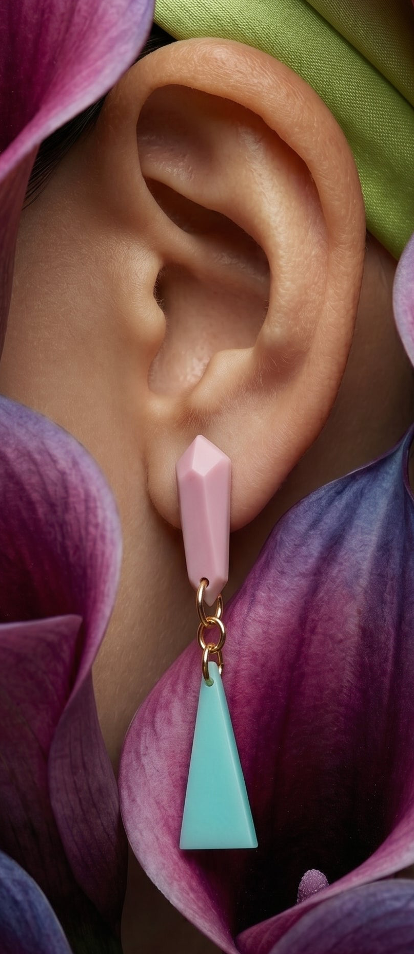Mint Pink Chandelier Ear Candy