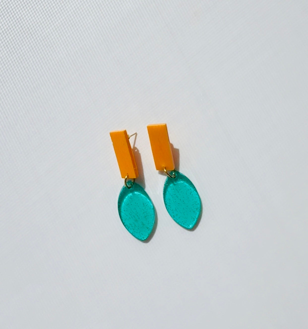 Turquoise Glitter and Tangerine Ear Candy