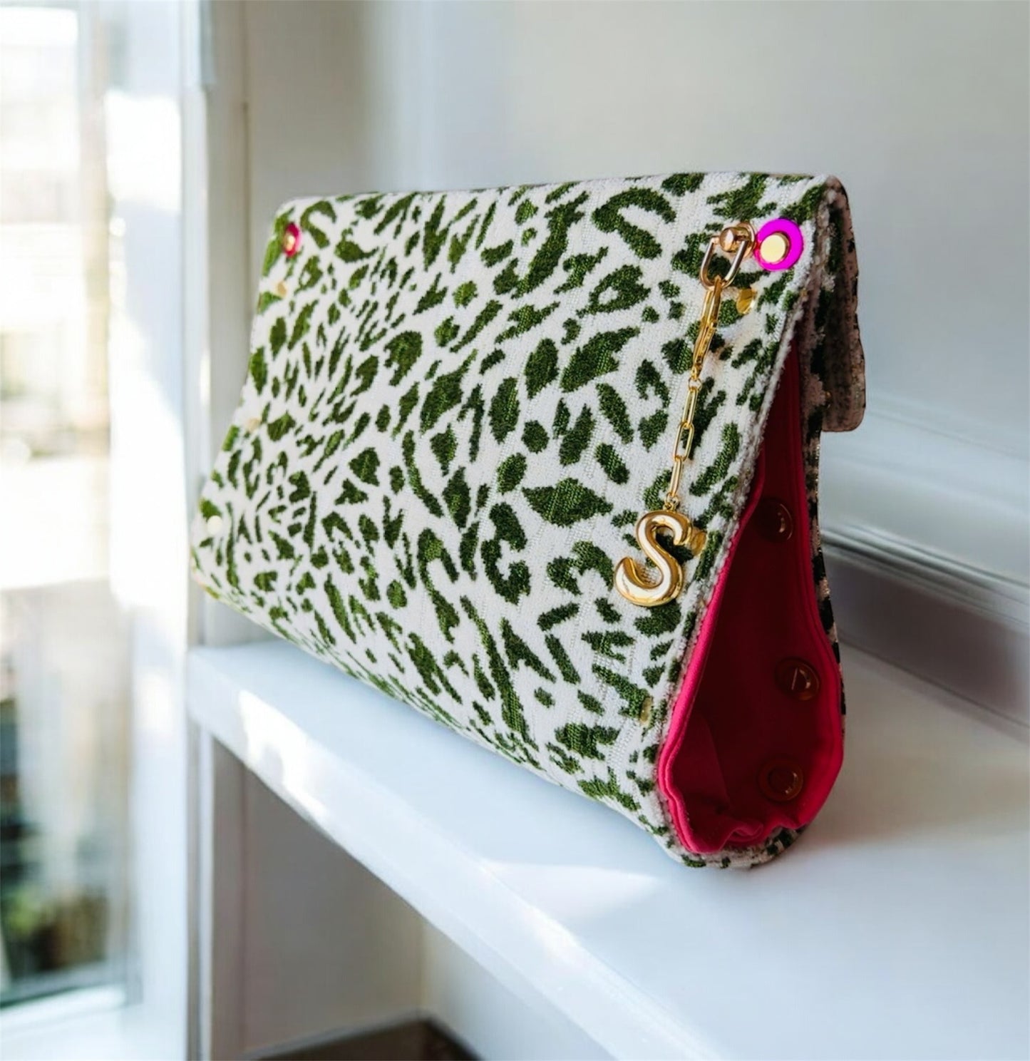 Wicked Green and Pink Clutch