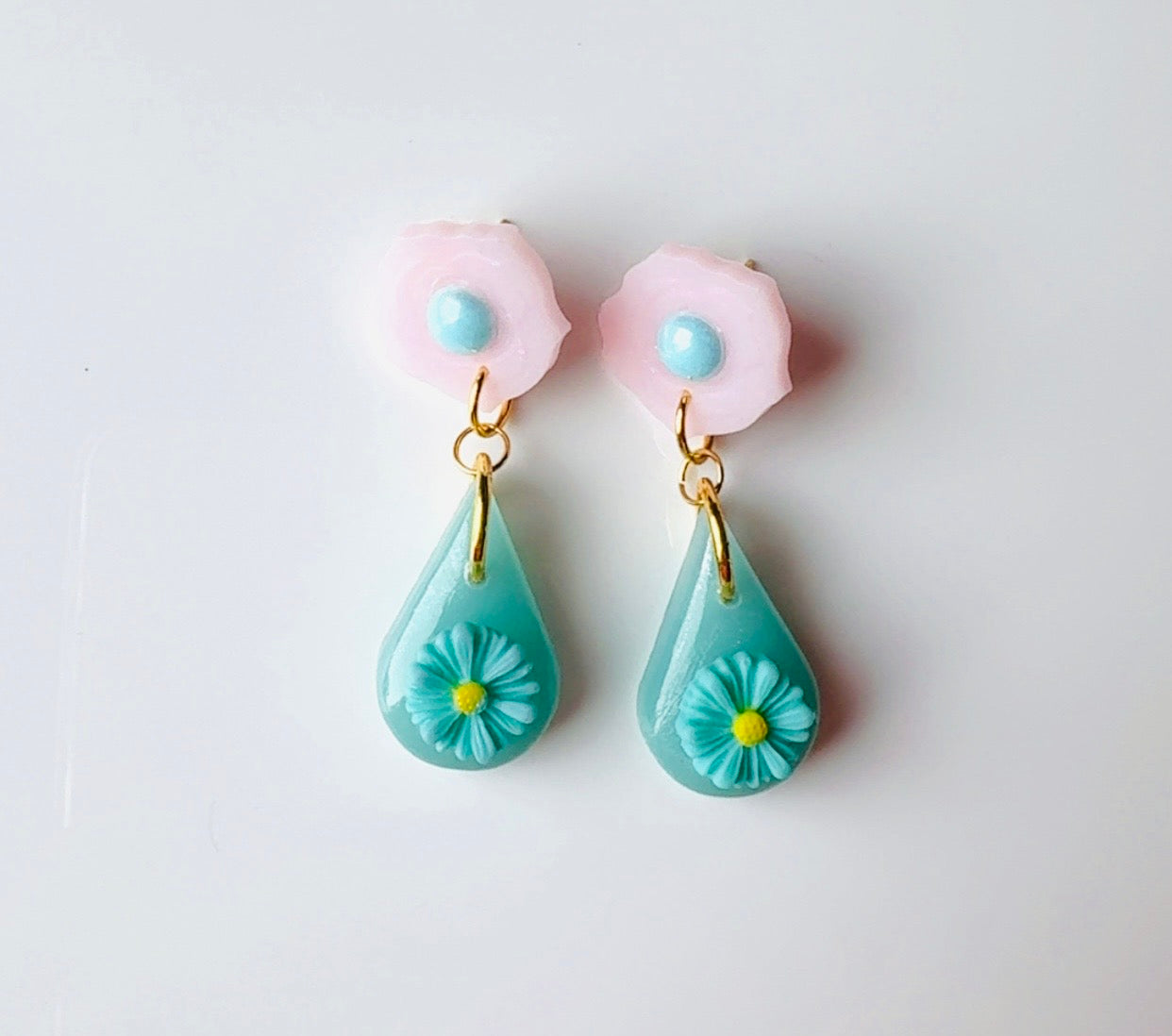 Blue Rose Floral Ear Candy