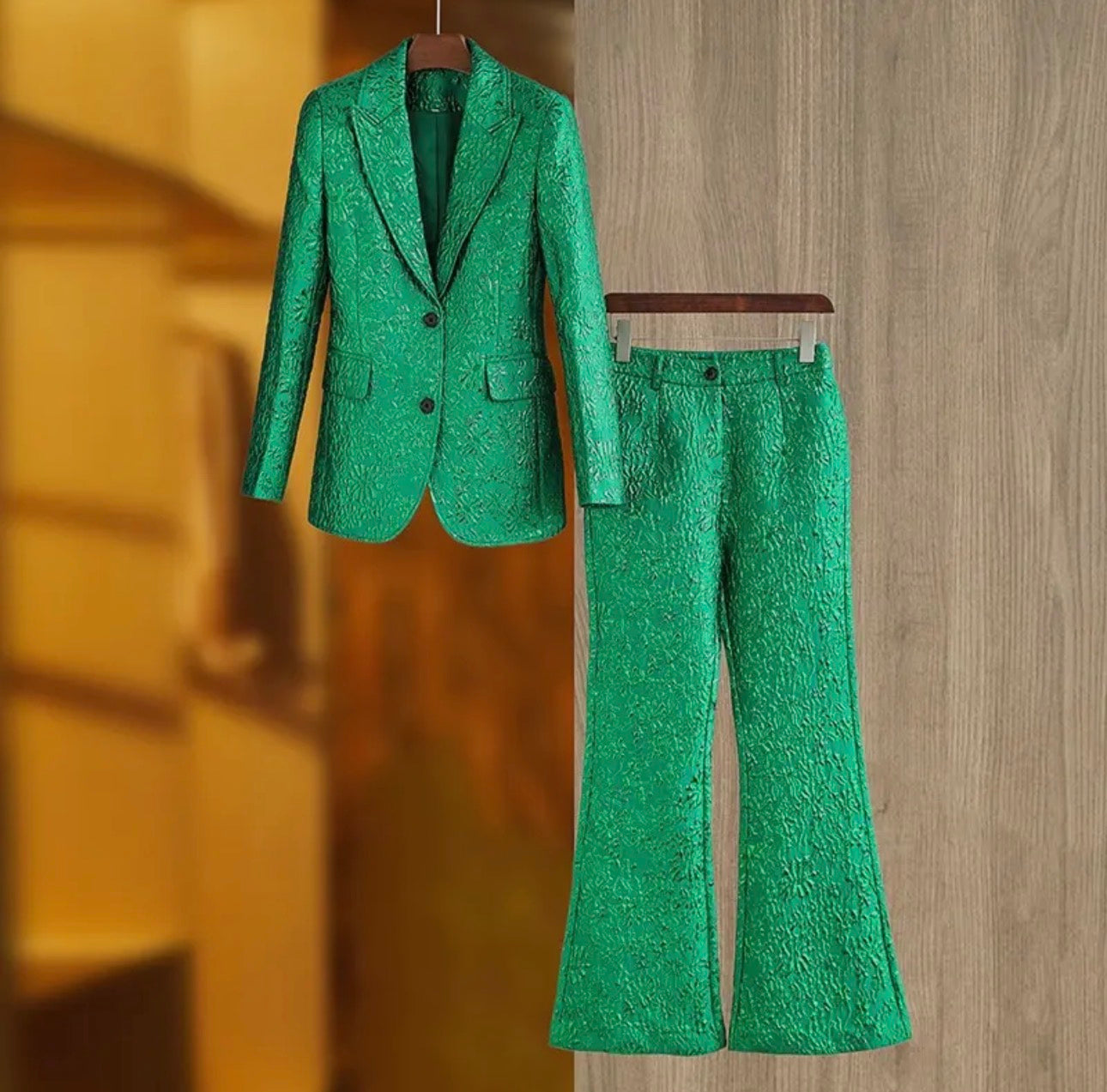 Ivy Green Textured Suit