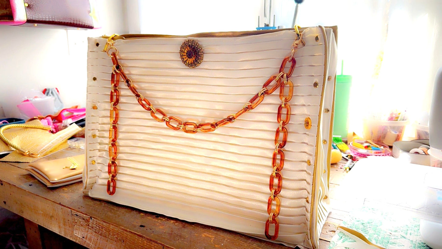 Luxury Satin Pleated Tote