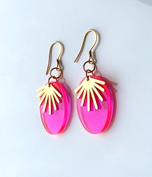 Hot Pink Starburst Earrings