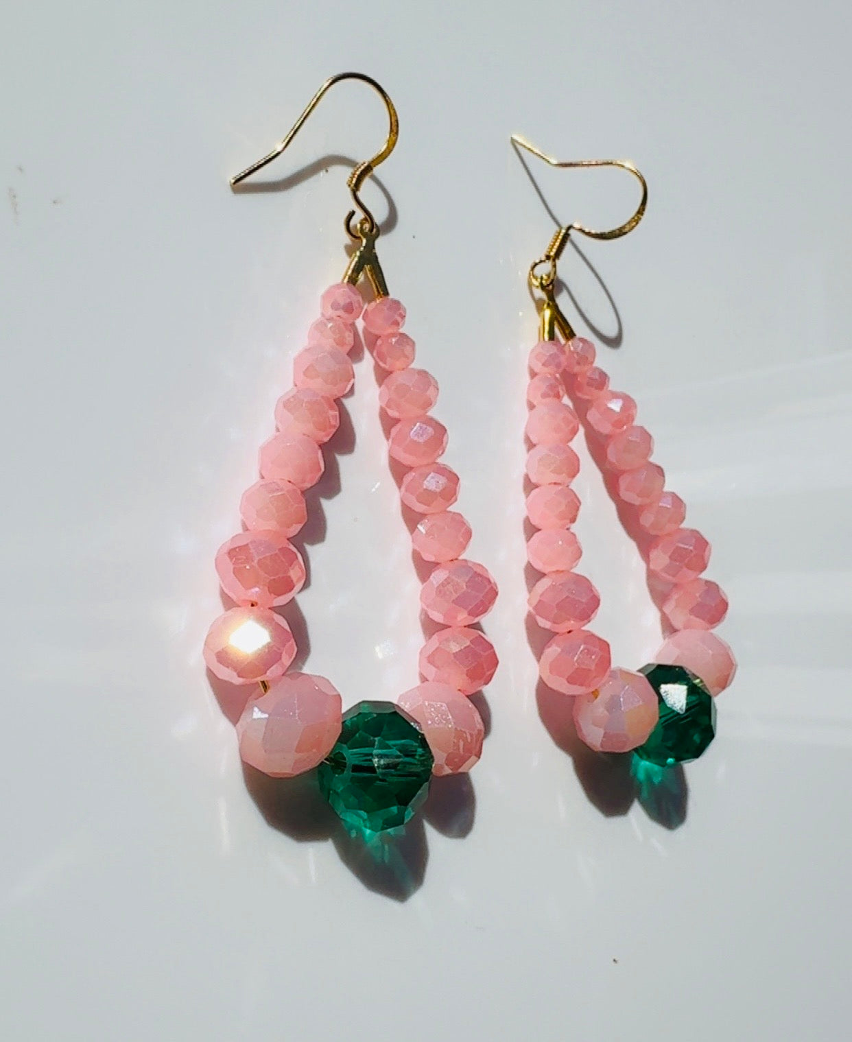 Pink and Green Crystal Loops