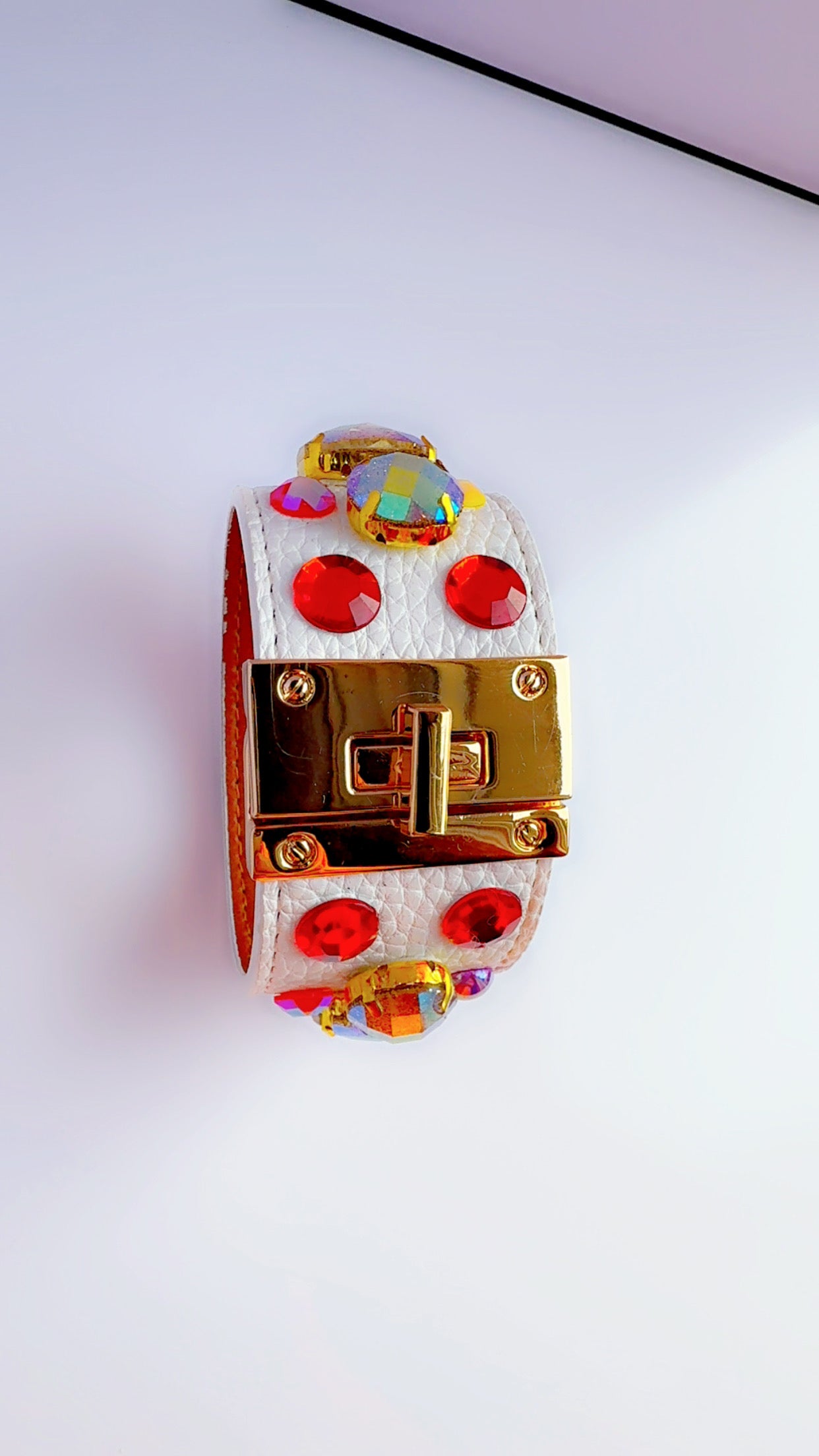 XOXO White Leather Cuff Bracelet