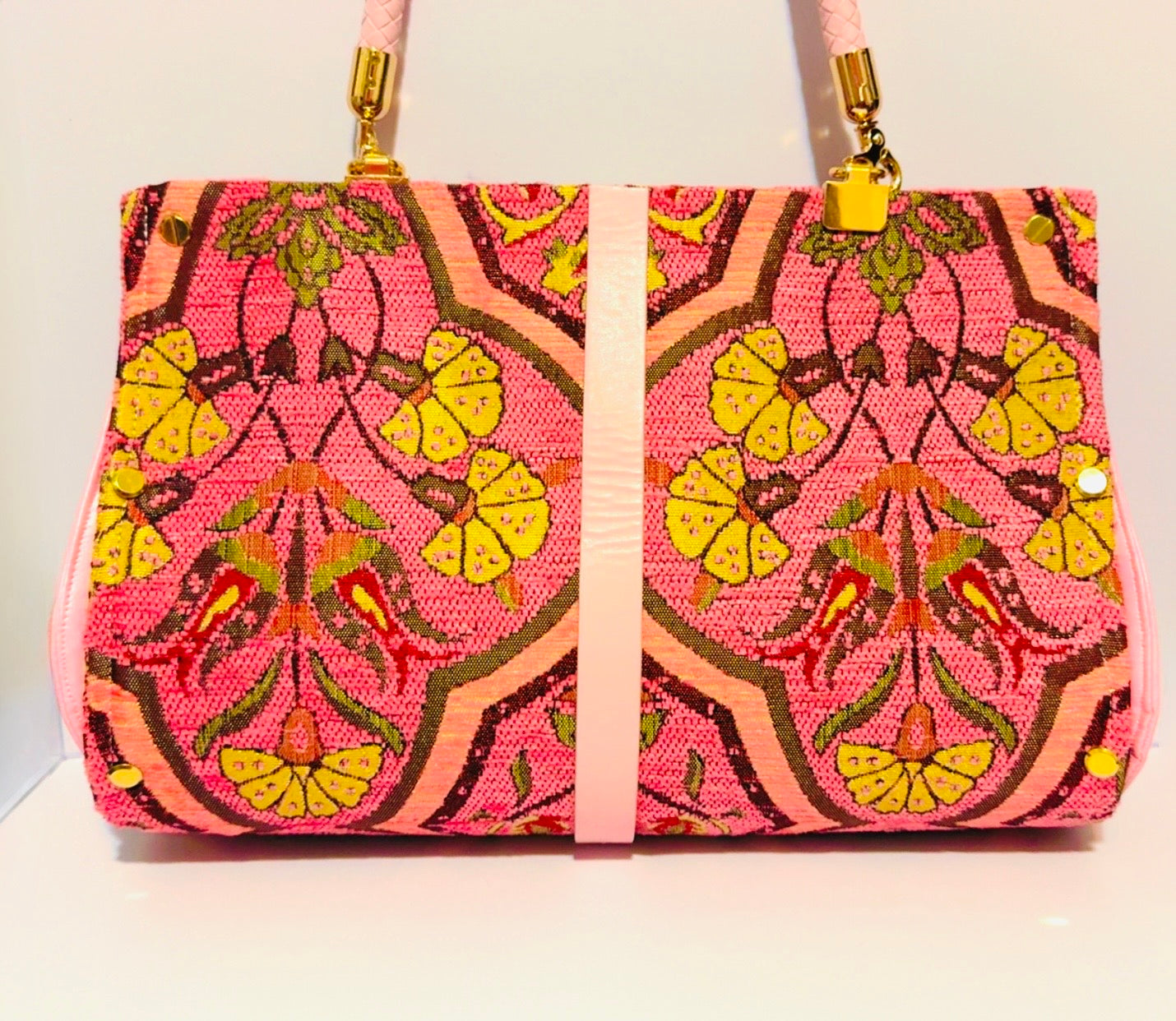 Pink Carnation Chenille Clutch