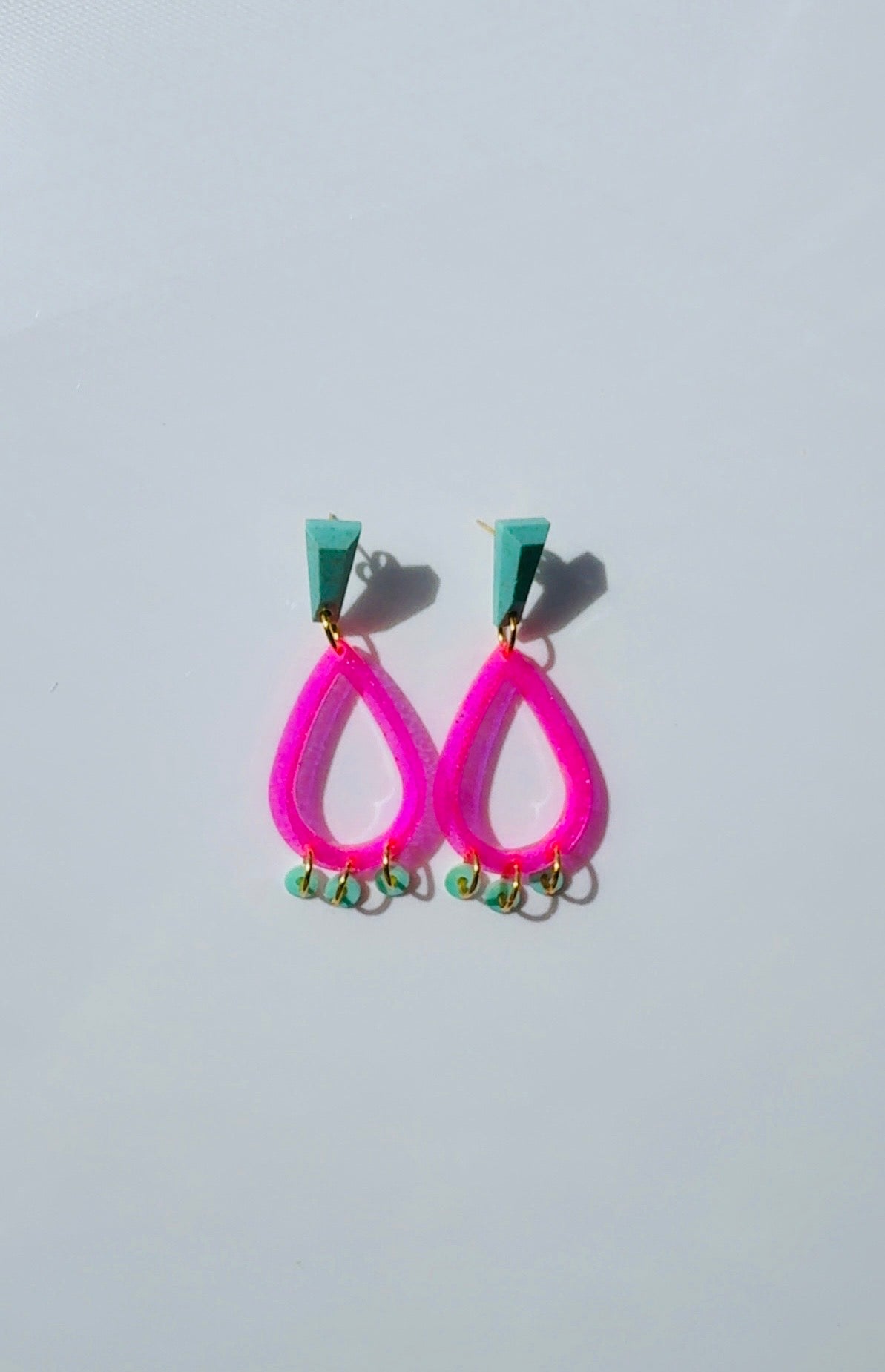 Hot Pink Turquoise Earrings