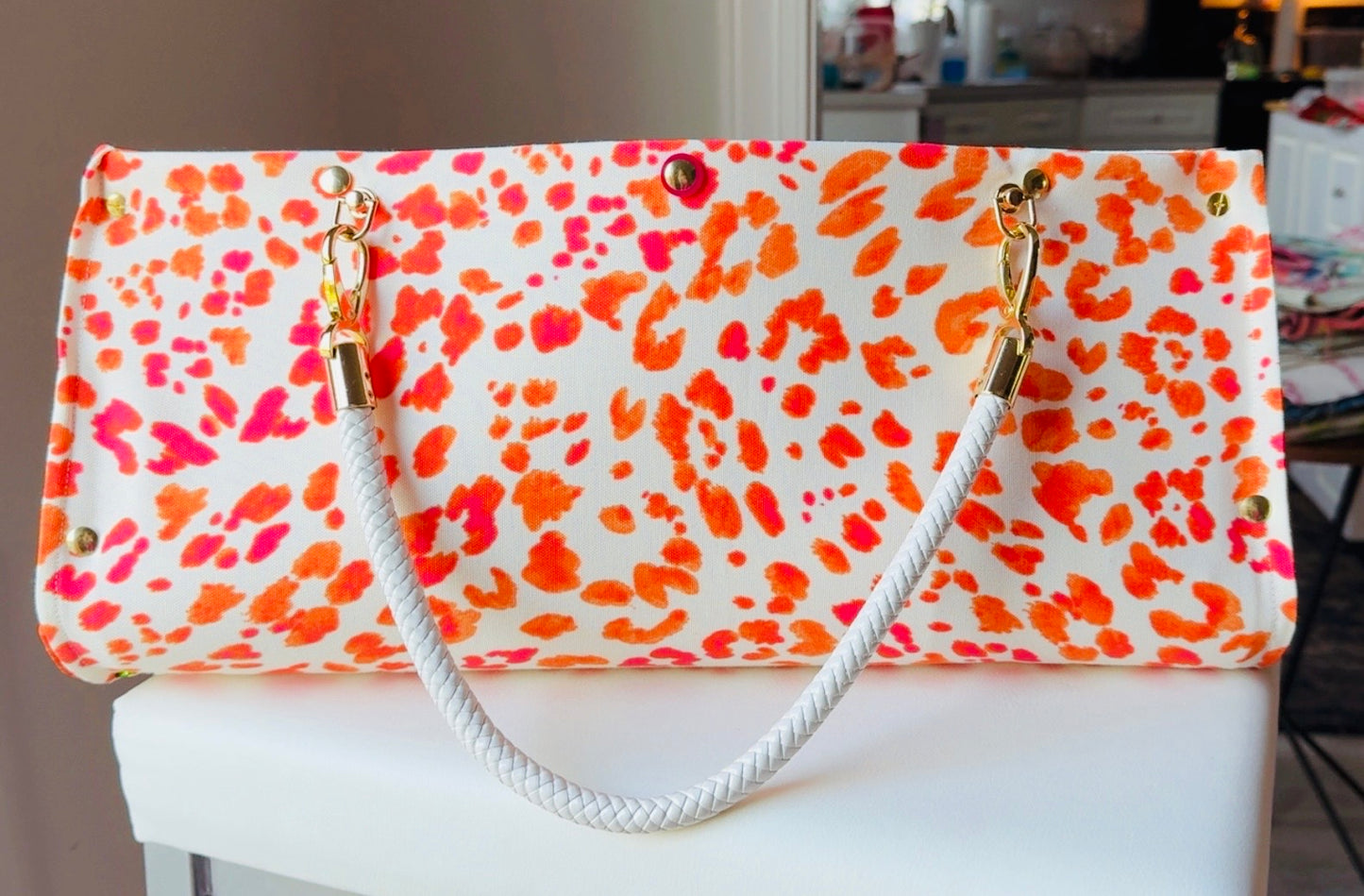 Sherbet Leopard Large Clutch