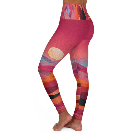 Sunset Waves High-Waist Yoga Leggings