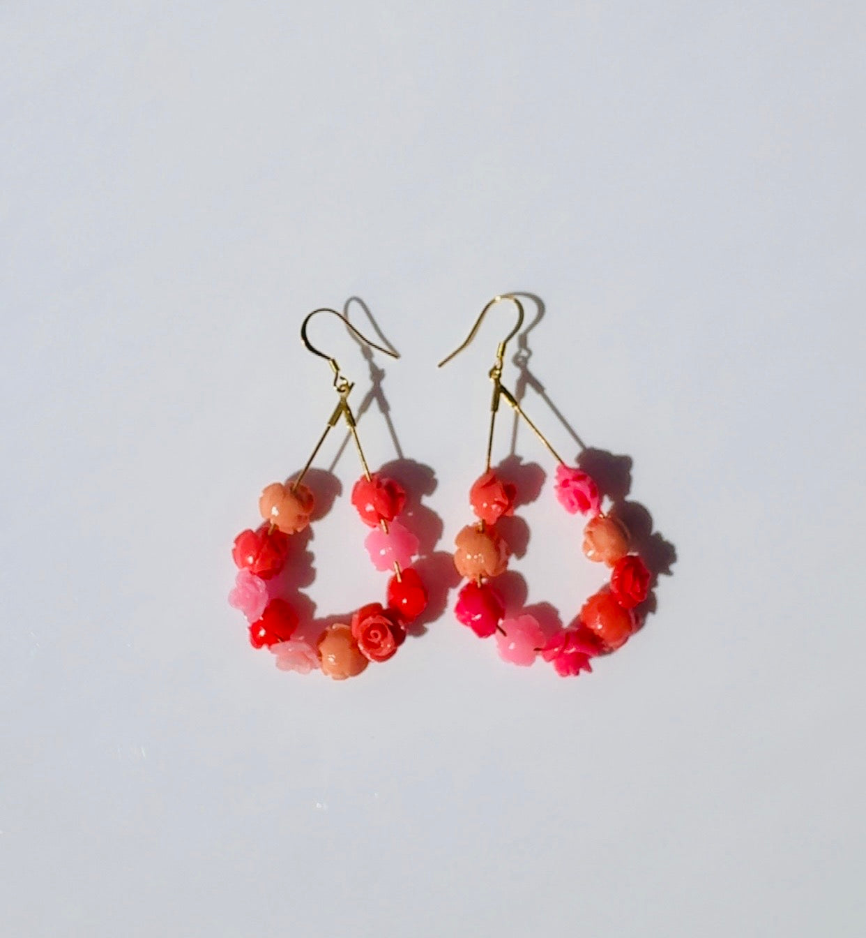 Pink Floral Bouquet Earrings