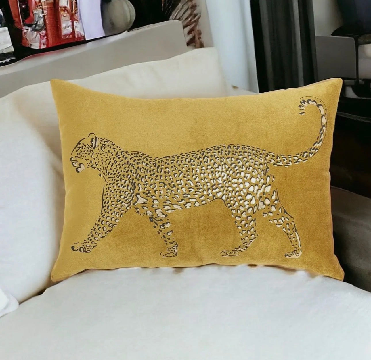 Golden Leopard Pillow